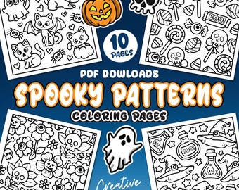 Spooky Patterns 10 Coloring Pages for Fun Coloring