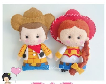 Duos - Woody & Jessie - PDF Pattern - Toy Story 4 - Felt Doll - Easy Tutorial -