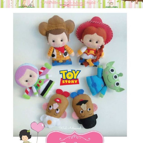 Toy Story Filz - PDF-Häkelanleitung - Woody, Jessie, Buzz, Mr. & Mrs. Kartoffelkopf - Cute Pocket