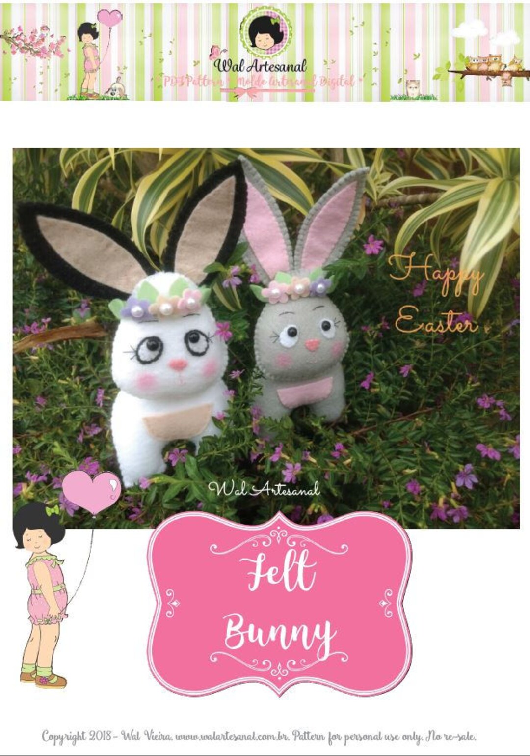 Bunny Felt - PDF Pattern - Easter Rabbit! - Etsy