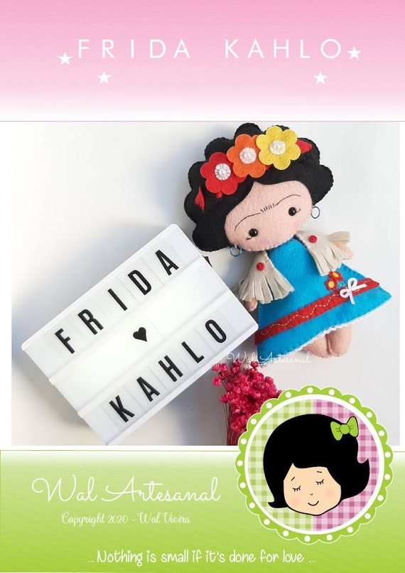 Frida Inspired - Felt PDF Pattern - Doll Revisited - Cute Doll - Sewing - Nursery - Mexican Doll - Artist Doll - Felt Doll - Diy - Handmade