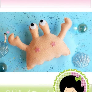 Crab - Felt PDF Pattern - Sea Life - Ocean Toys - Nautical - Cute Ornament - Nursery - Sea Creatures - Sea Animal - Crab Plush - DIY