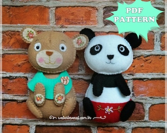 Duos - Panda & Teddy Bear - PDF Pattern - So Cute!