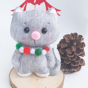 Cat Felt Pattern PDF SVG Ornament Christmas Advent Calendar Toys Kids Easy Pattern DIY Handsew Felt Animal