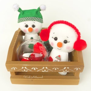 Snowman Ornament Felt Pattern Christmas Sewing DIY Tutorial Easy PDF Pattern Advent Calendar