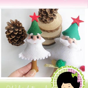 Christmas Ornament Tree Santa Claus Felt PDF Pattern DIY Tutorial Sewing Easy Pattern Advent Calendar