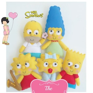 The Simpsons - PDF Pattern - Homer, Marge, Bart, Lisa & Maggie!