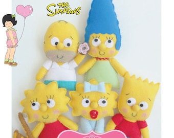 The Simpsons - PDF Pattern - Homer, Marge, Bart, Lisa & Maggie!