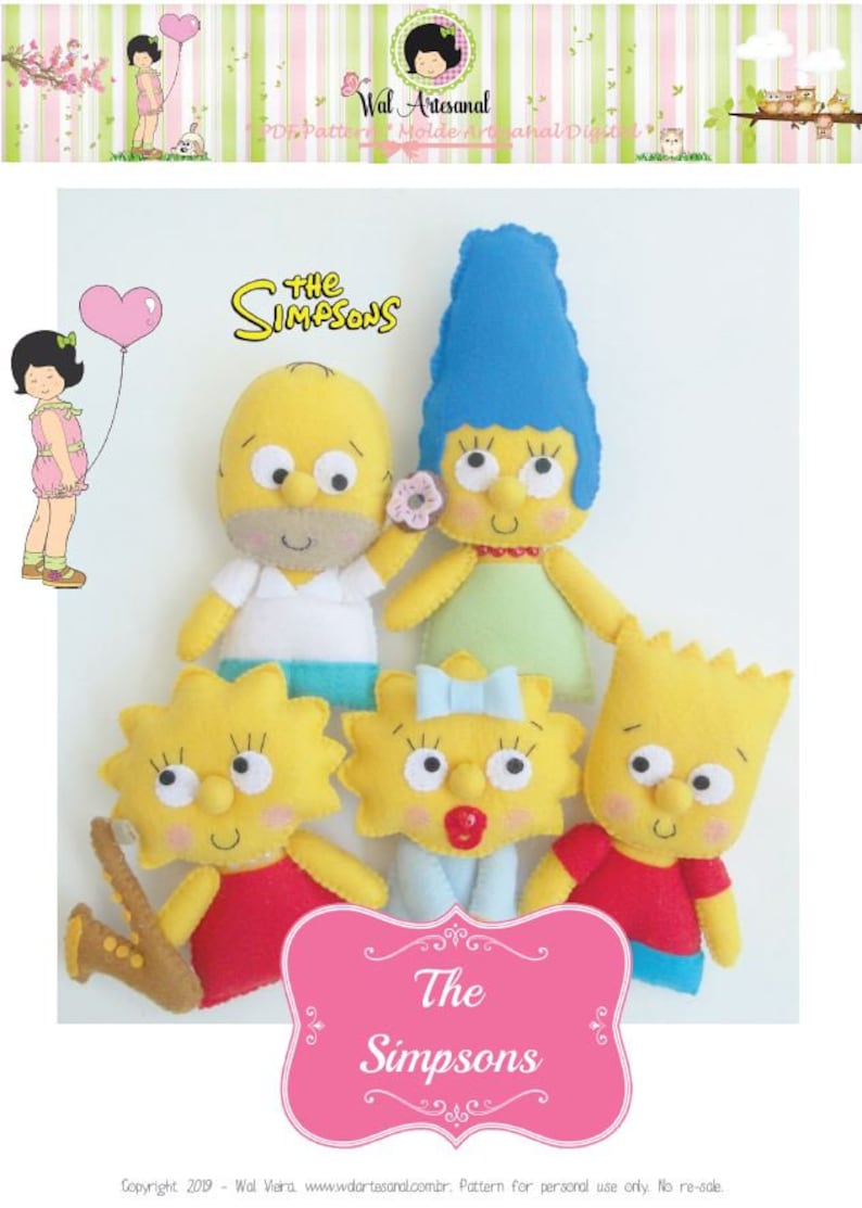 Lisa /& Maggie! Homer Bart The Simpsons PDF Pattern Marge