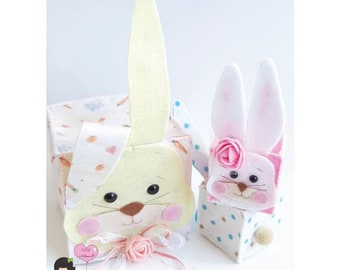 Bunny Box - PDF Pattern - Easter, Rabbit, Bunny, Felt, DIY!