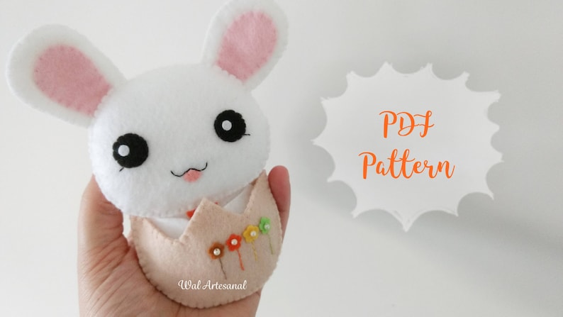 Felt Baby Bunny - PDF Pattern - DIY - Sweet Rabbit - Etsy