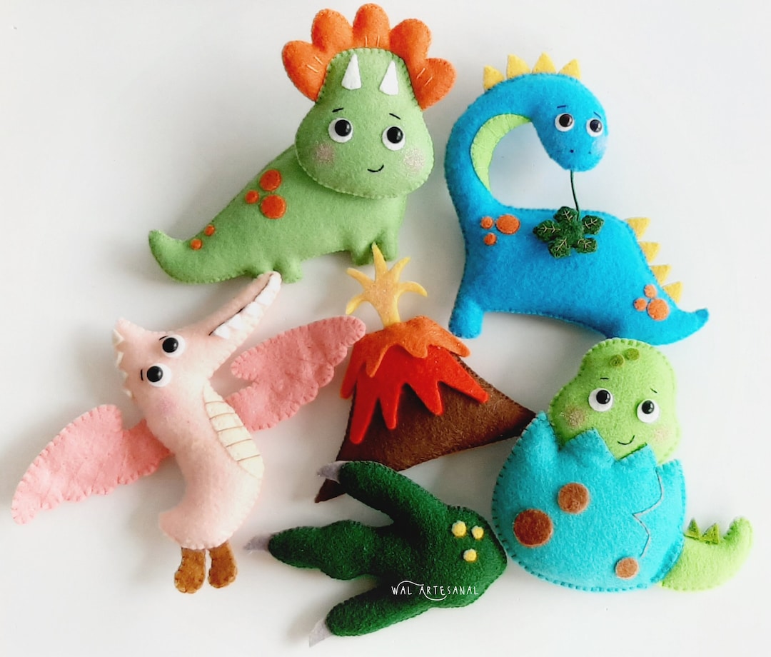 Dinosaur Family Felt Pattern PDF SVG Easy Tutorial DIY Dino