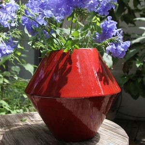 Red earthenware vase