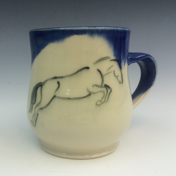 Jumping Horse Mug- Royal Blue