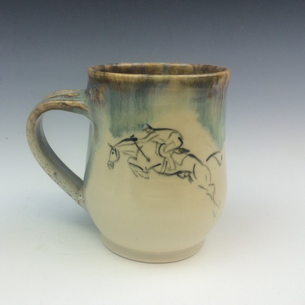 Jumping Horse Mug- Arctic Blue