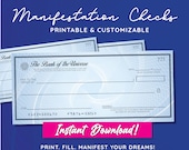 Manifestation Check, Law of Attraction, Abundance Check, Manifesting Printable, Vision Board Checks