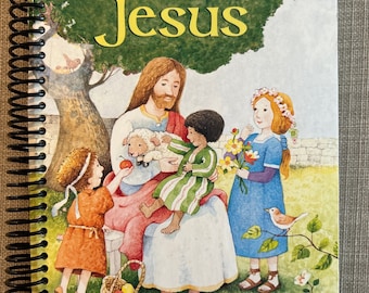 A Little Golden Book “The Story of Jesus” Upcycled Vintage Book into Journal/Sketchbook