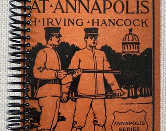 1939 “Dave Darrin’s Second Year at Annapolis” Upcycled Vintage Book into Journal/Sketchbook