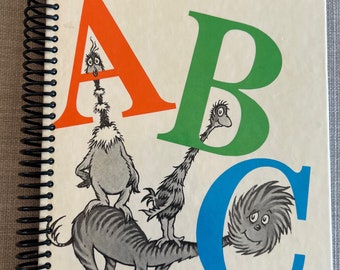 Dr Seuss “A,B,C”, Upcycled  Book into Journal/Sketchbook