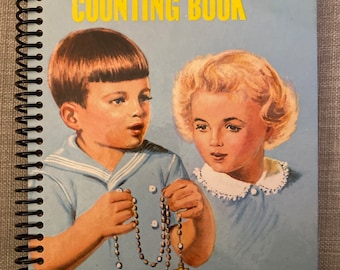1957 “My Little Counting Book”Upcycled Vintage Book into Journal/Sketchbook