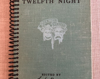 Vintage “Shakespeare Twelfth Night” Upcycled Vintage Book into Journal/Sketchbook