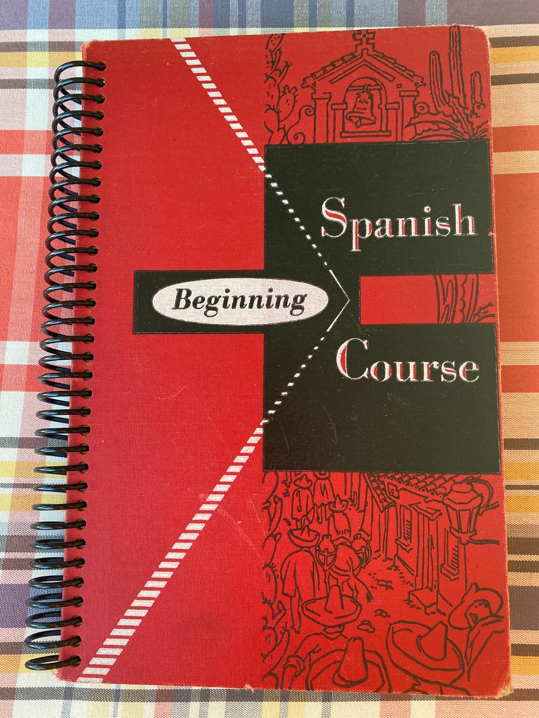 1954 “beginning Spanish Course”upcycled Vintage Book Into Journal ...