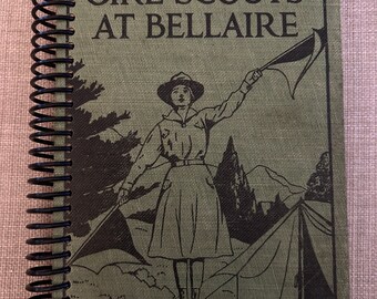 1920 “The Girl Scouts at Bellaire” Upcycled Vintage Book into Journal/Sketchbook