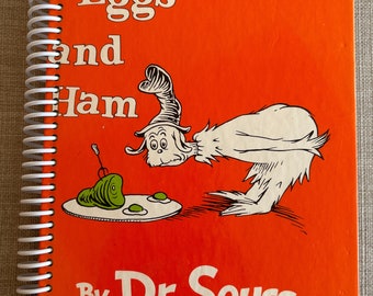 Dr Seuss “Green Eggs and Ham”, Upcycled  Book into Journal/Sketchbook