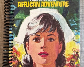 1965 “Kathy Martin, Prace Corps Nurse-African Adventure” Upcycled Vintage Book into Journal/Sketchbook