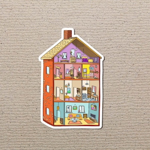 Adesivo per casa delle bambole, adesivo destro, bambini, casa delle bambole, motivazionale, adesivo in vinile, adesivo acquerello, adesivo per casa, divertente