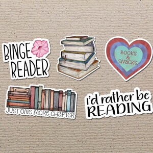 Pacchetto adesivi di libri, bundle, adesivo di libri, salute mentale, citazione, coupon, adesivo di lettura, amo i libri, lettore compulsivo, cura di sé
