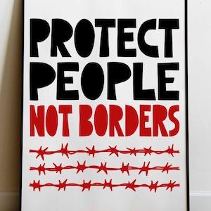 Impresión &quot;Protect People&quot;, Activismo, Derechos, Socialismo, Refugiado, Póster, Impresiones, Izquierdista, Comerse a los ricos, Justicia, BLM, Inmigrante