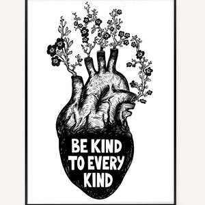 Cartel de Be Kind, Activismo, Derechos, Socialismo, Abolir el hielo, Cartel, Impresiones, Izquierdista, Come a los ricos, Justicia, BLM, Derechos de los animales