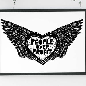 People Over Profit, Activismo, Derechos, Anarquía, Lgbtq, Póster, Impresiones, Izquierdista, Eat The Rich, Justicia, Blm, Marxismo
