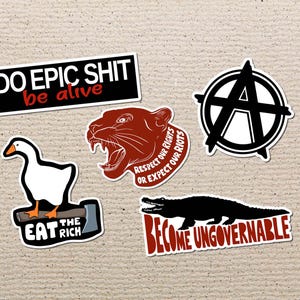 Activism Sticker Pack 3, Bundle, Eat The Rich, Leftist, Activism, Coupon, Feminism, Rights, Immigrant, Punk, Anarchy