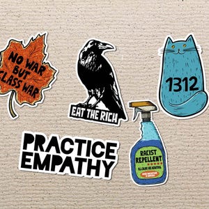 Aktivismus Sticker Pack 4, Bundle, Eat The Reich, Linke, Aktivismus, Coupon, Kein Krieg Aber Klassenkrieg, Rechte, 1312, Empathie, Anarchie