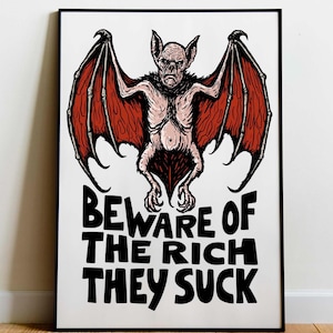 Póster &quot;Cómete a los ricos&quot;, activismo, derechos, socialismo, LGBTQ+, póster, impresiones, izquierdista, &quot;Cómete a los ricos&quot;, justicia, BLM, marxista