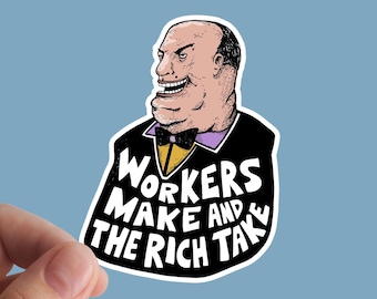 Pegatina "Cómete a los ricos", anticapitalista, anarquista, marxista
