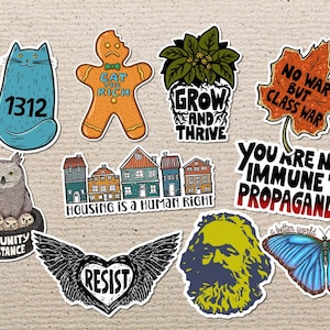 Activism Sticker Pack 10, Bundle, Eat The Rich, Leftist, Activism, Coupon, Rights, Immigrant, Resist, 1312, Resist, Marxism