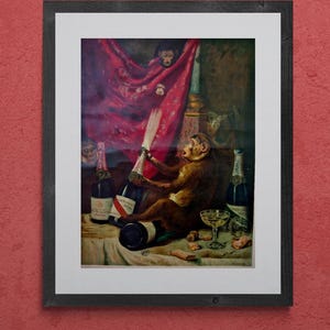 Cartel publicitario vintage de los champagnes Mumm, obra de Max Cremnitz.