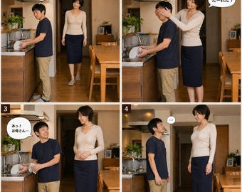 Funny Mother-in-Law Prank "Guess Who?" | Tall Japanese Mother-in-Law & Short Husband Comedy | Height Difference Digital Photo Story