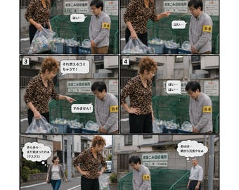 Osaka Auntie and the Recycling Duty Day | Funny Japanese Comedy Scene | Height Difference Humor | Realistic Photo Art