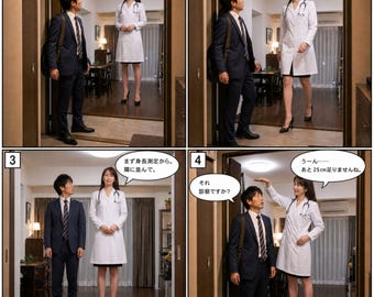 When I Came Home, My Mother-in-Law Was a Doctor | Tall Japanese Woman & Short Husband Comedy | Height Difference Digital Photo Story