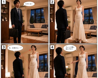 Funny Mother-in-Law in a Wedding Dress, Tall Mother-in-Law Surprises Son-in-Law, Height Difference Comedy Digital Download