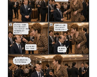 Osaka Auntie Dominates a Networking Event | Funny Japanese Comedy | Bald Man Overwhelmed by Endless Small Talk | Height Difference Humor