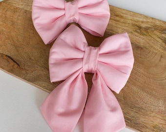 Nœud marin rose clair pour colliers ; Nœud papillon rose pastel pour animaux de compagnie pour les photos de mariage et de printemps ; Noeud papillon marin rose pâle printemps-été pour chien