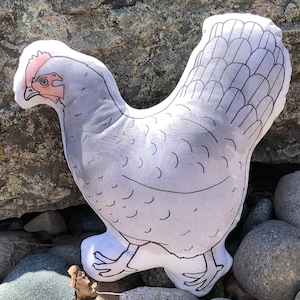 Chicken Plush Pillow ~ Black Australorp Hen ~ Full Size ~ Cinder