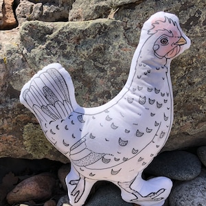 Chicken Plush Pillow ~ Isbar Hen ~ Full Size