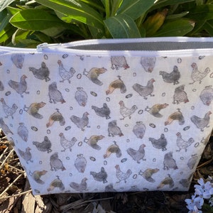 Farmgirl Accessory Bag ~ Chickens