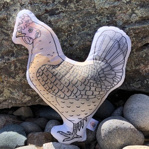 Chicken Plush Pillows ~ Sicilian Buttercup Hen ~ Full Size
